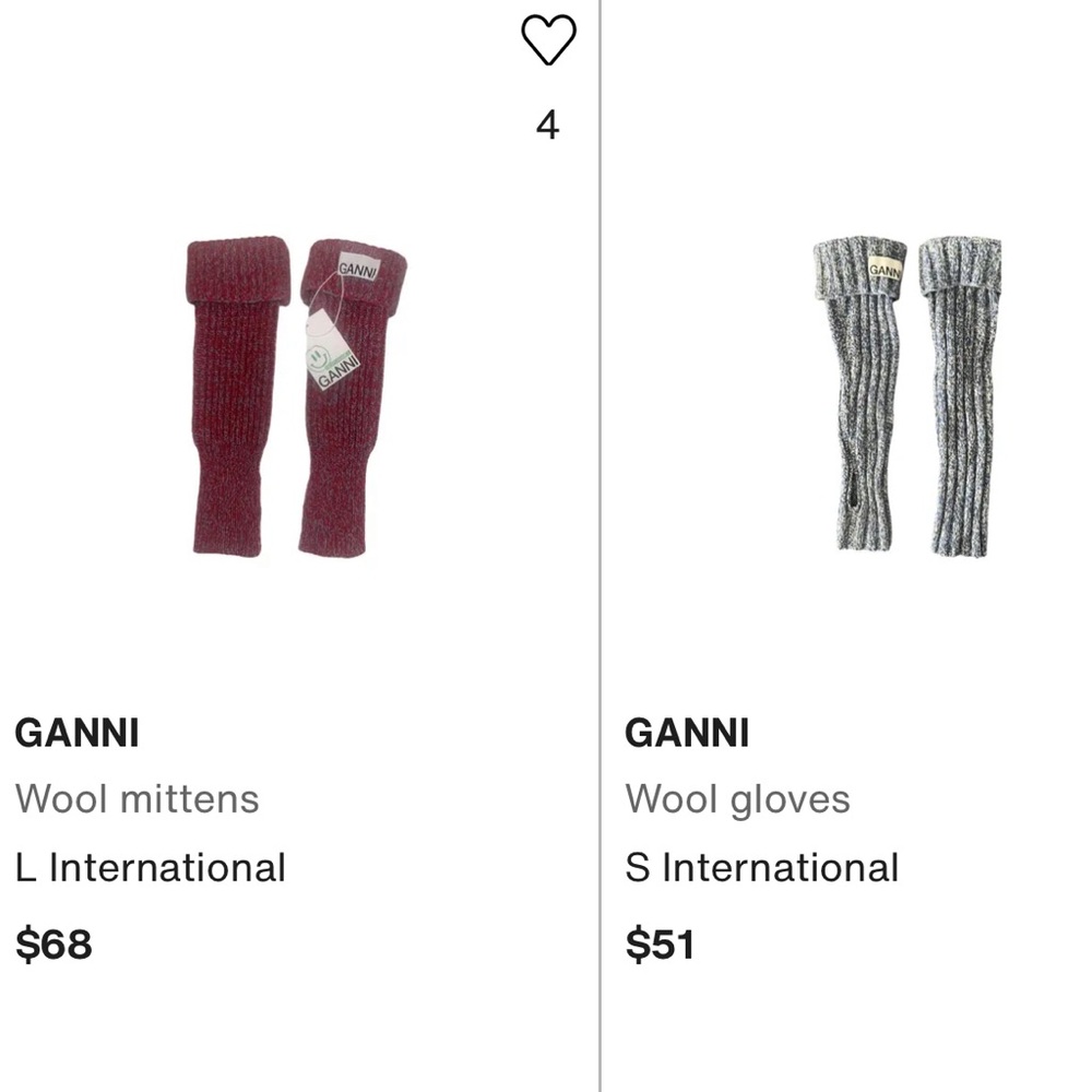 Ganni Rib Knit Fingerless Gloves - Picture 5 of 13